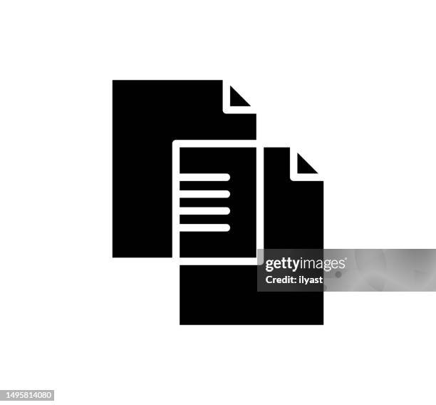 file copy black filled vector icon - data reporting icon stock illustrations