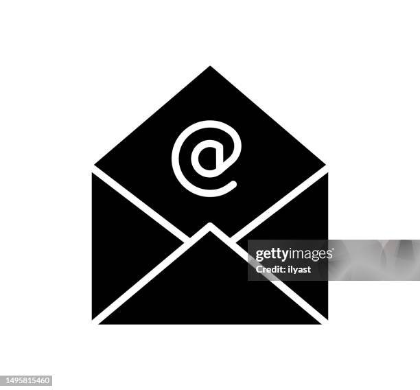 emailing black filled vector icon - mailbox full stock illustrations