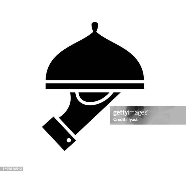 dining black filled vector icon - full plate stock illustrations