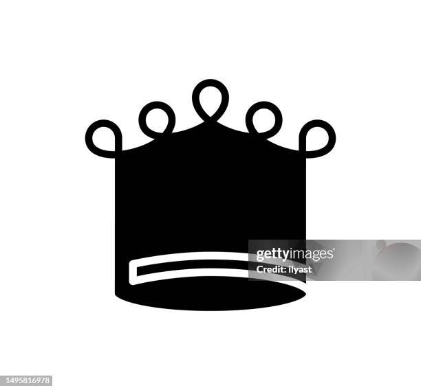 crown black filled vector icon - coronation stock illustrations