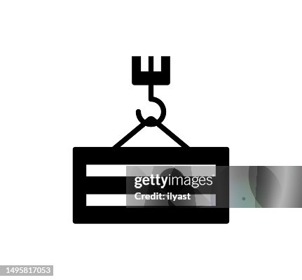 Construction Crane Black Filled Vector Icon Construction Crane Black Filled Vector Icon