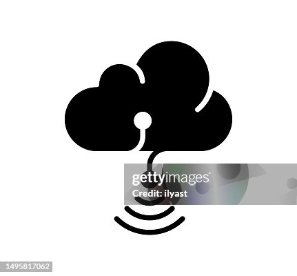 Cloud Connectivity Black Filled Vector Icon Cloud Connectivity Black Filled Vector Icon