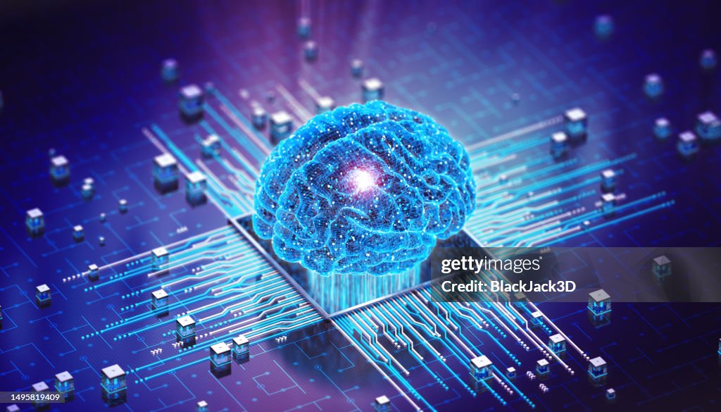 Digitaler Verstand. Konzept der künstlichen Intelligenz des Gehirns