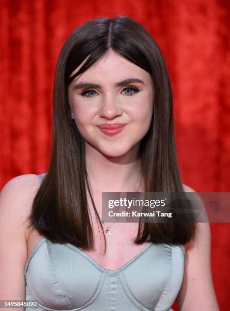 Amelia Flanagan attends The British Soap Awards 2023 at the Lowry Theatre on June 03, 2023 in Manchester, England.