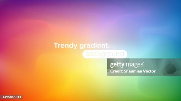 stockillustraties, clipart, cartoons en iconen met abstract blurred gradient fluid vector background design wallpaper template with dynamic color, waves, and geometric shape - regenboog