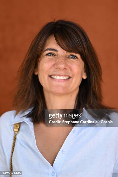 Estelle Denis attends the 2023 French Open at Roland Garros on June 04, 2023 in Paris, France.