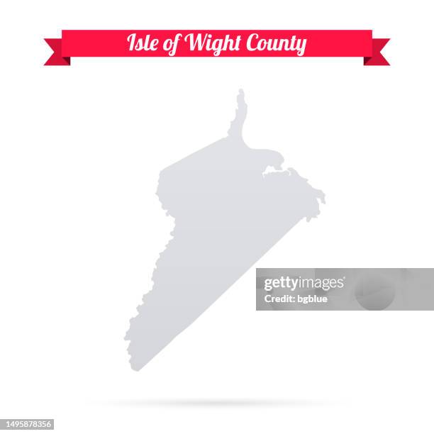 isle of wight county, virginia. map on white background with red banner - isle of wight map stock illustrations