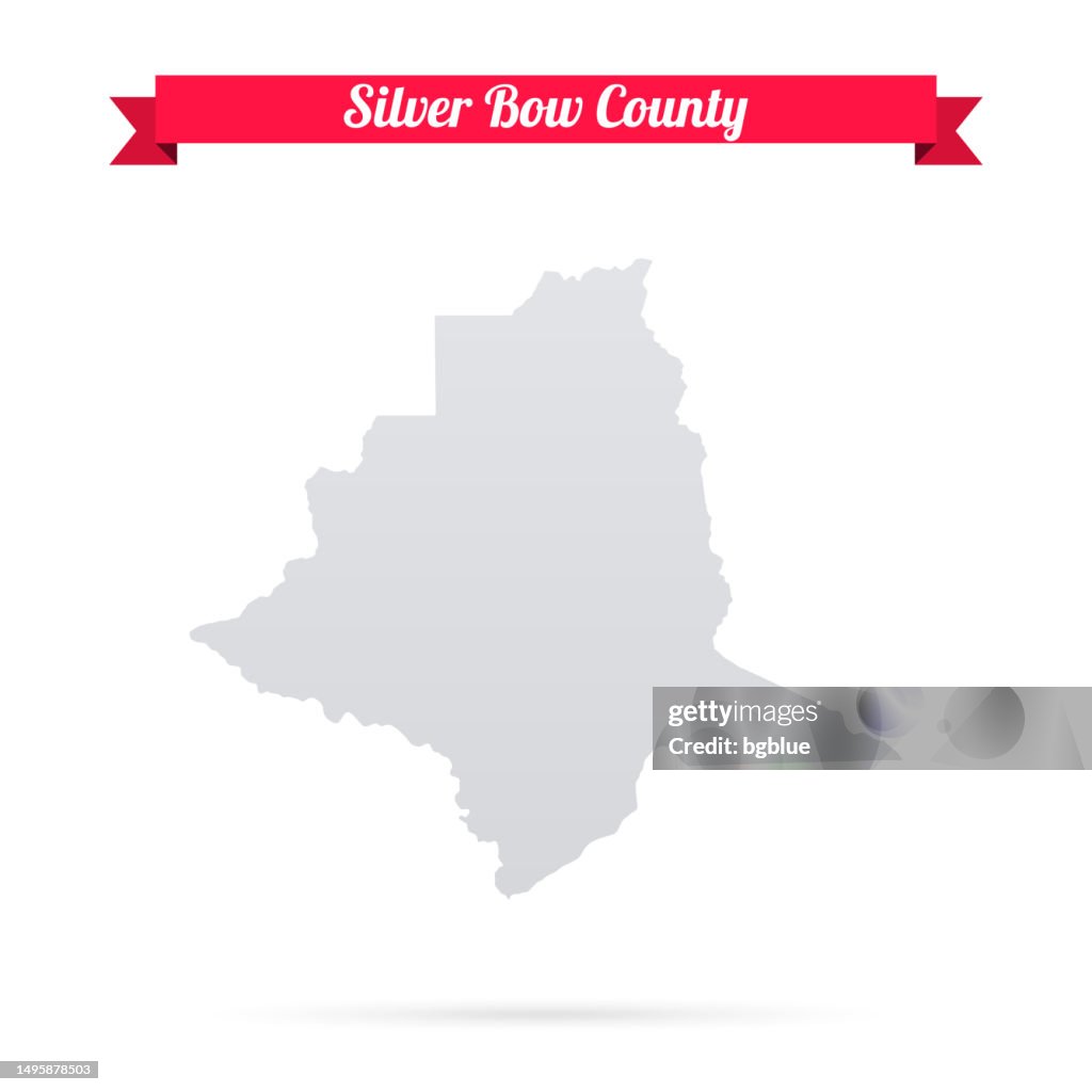Silver Bow County, Montana. Map on white background with red banner