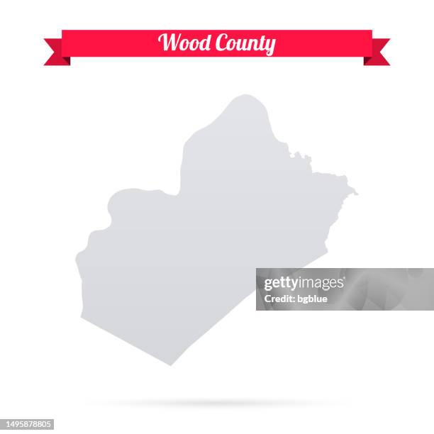 wood county, west virginia. map on white background with red banner - parkersburg west virginia stock illustrations