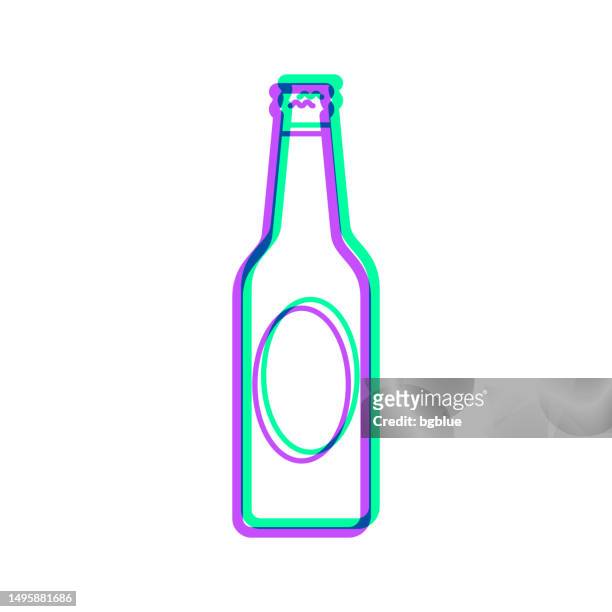 beer bottle. icon with two color overlay on white background - beer transparent background stock illustrations
