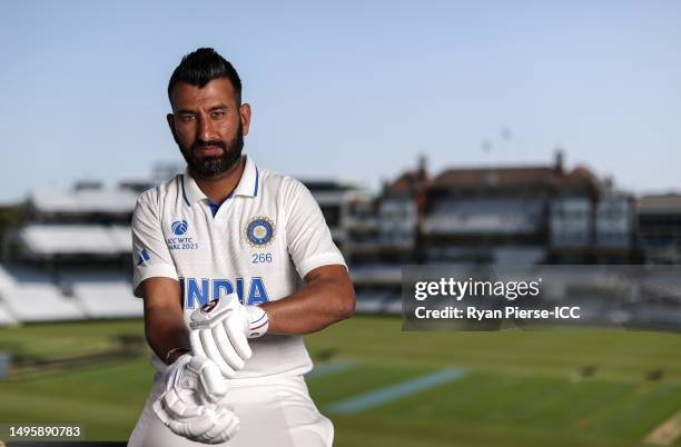 Cheteshwar Pujara of India poses for a portrait prior to the ICC World Test Championship Final 2023 at The Oval on June 04, 2023 in London, England.