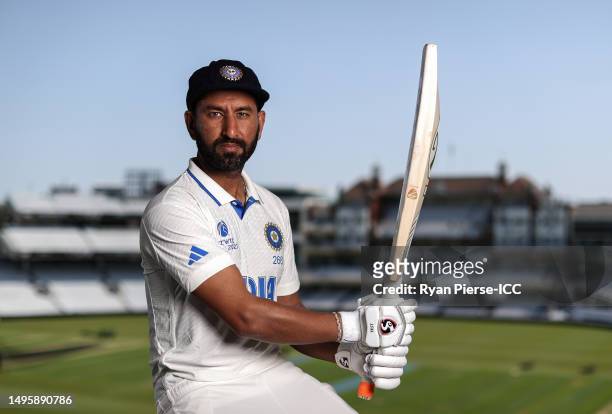 Cheteshwar Pujara of India poses for a portrait prior to the ICC World Test Championship Final 2023 at The Oval on June 04, 2023 in London, England.