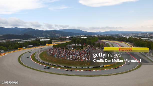 General view of the track action at the beginning of the F1 Grand Prix of Spain at Circuit de Barcelona-Catalunya on June 04, 2023 in Barcelona,...