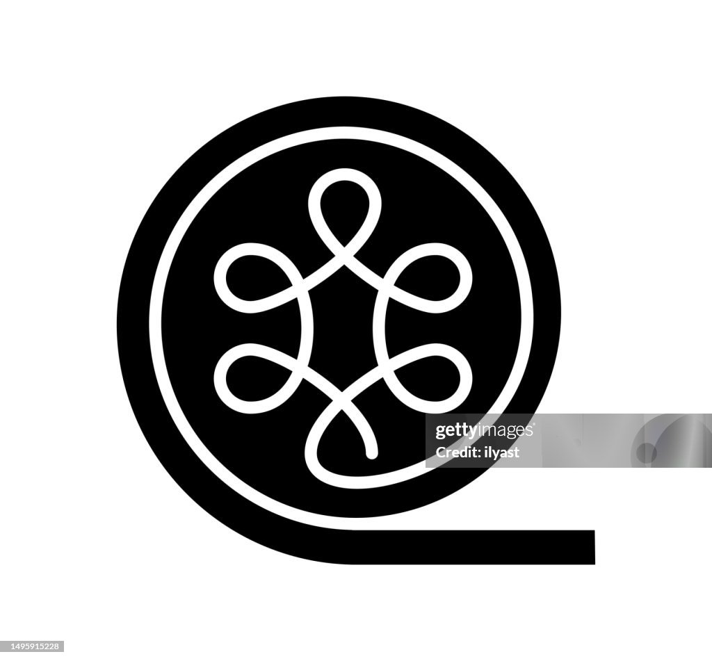 Movie Reel Black Filled Vector Icon