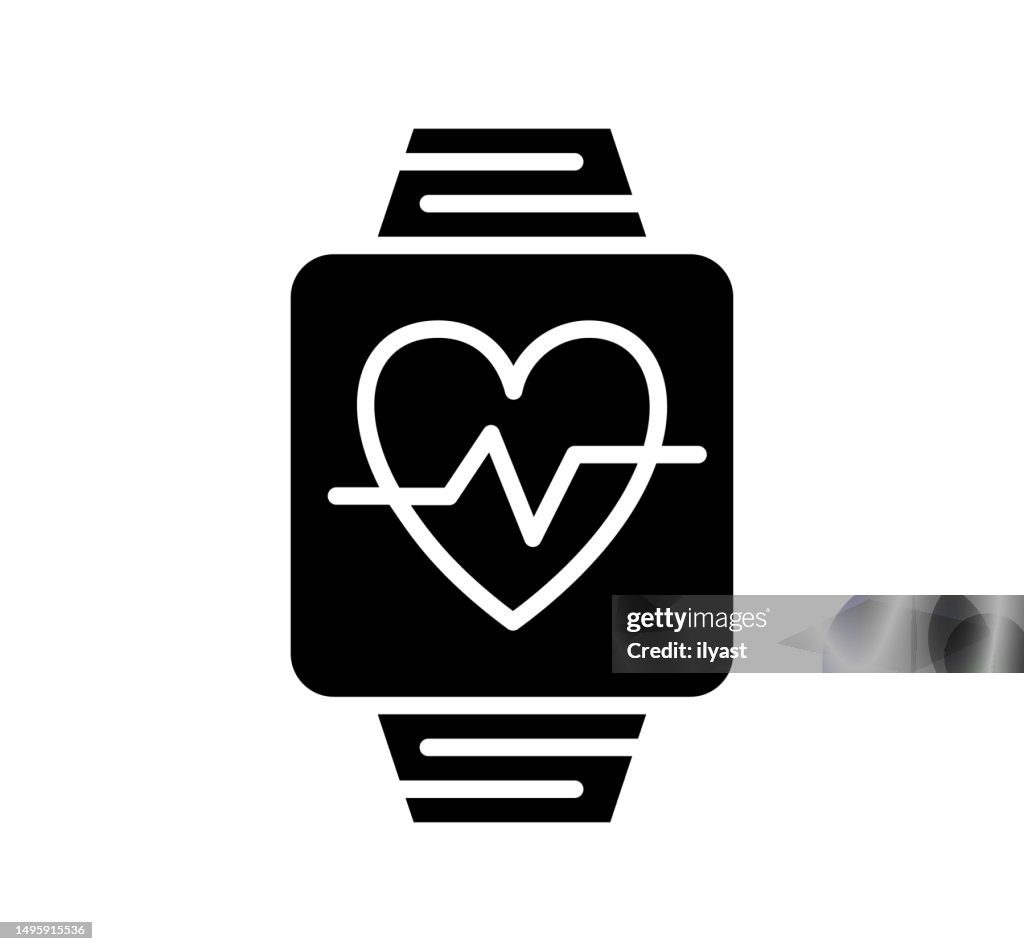 Smart Watch Black Filled Vector Icon
