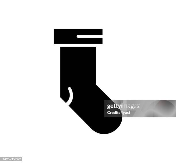 socks black filled vector icon - white socks stock illustrations