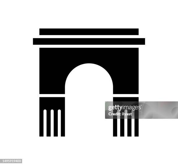 ilustrações de stock, clip art, desenhos animados e ícones de berlin black filled vector icon - porta da cidade