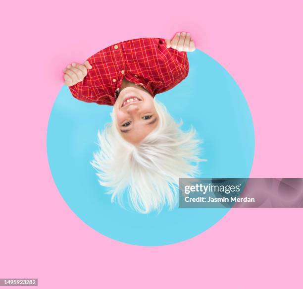propaganda marketing advertisement child - the boy with pink hair stock pictures, royalty-free photos & images