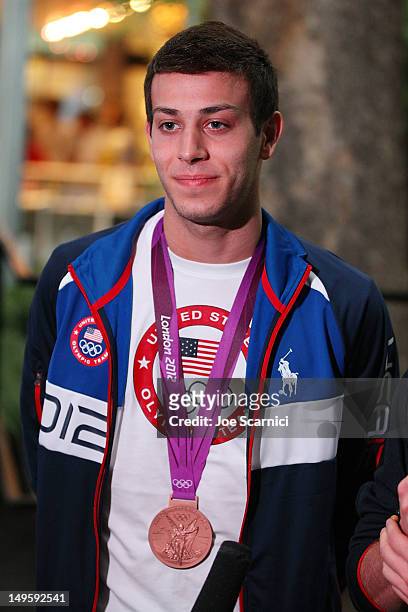 Olympian Nick McCrory visits the USA House at the Royal College of Art on July 31, 2012 in London, England.