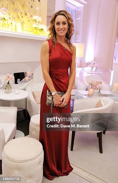 Olympic Skeleton Champion Amy Williams attends Golf Day at OMEGA House, OMEGA's official residence during the London 2012 Olympic Games, at The House...