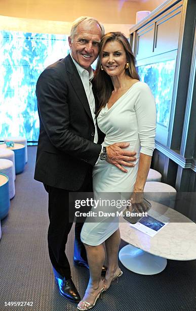Golf legend Greg Norman and wife Kirsten Kutner attend Golf Day at OMEGA House, OMEGA's official residence during the London 2012 Olympic Games, at...
