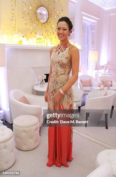 Golfer Michelle Wie attends Golf Day at OMEGA House, OMEGA's official residence during the London 2012 Olympic Games, at The House of St Barnabas on...