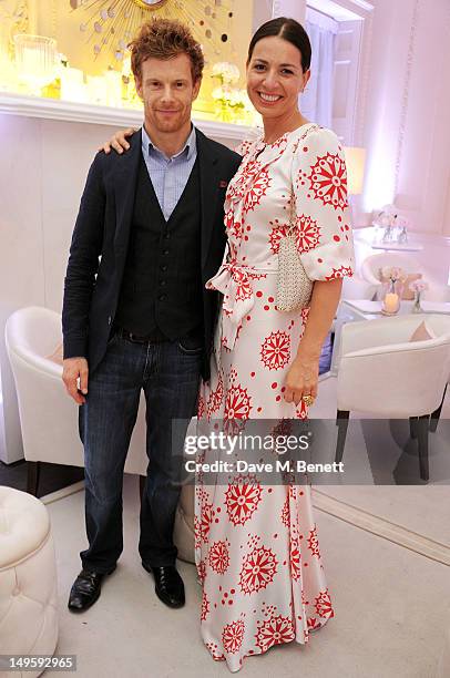 Chef Tom Aikens and guest attend Golf Day at OMEGA House, OMEGA's official residence during the London 2012 Olympic Games, at The House of St...