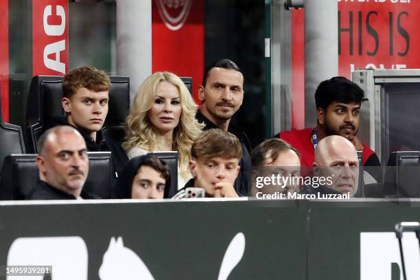 Milan, ITALY Zlatan Ibrahimovic of AC Milan looks on during the Serie A match between AC Milan and Hellas Verona at Stadio Giuseppe Meazza on June...