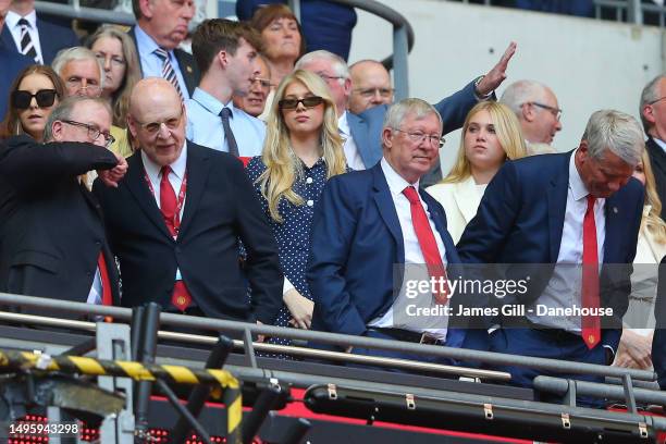 Sir Alex Ferguson, former manager of Manchester United, looks dejected after the FA Cup final match between Manchester City and Manchester United at...