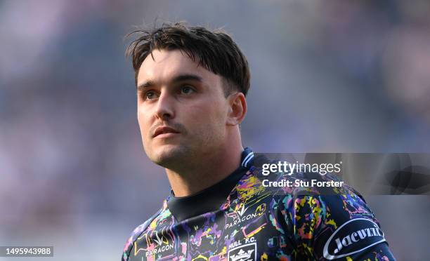 Hull FC player Tex Hoy looks on during the Betfred Super League Magic Weekend match between Hull FC and Warrington Wolves at St James' Park on June...