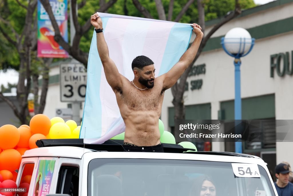 Laith Ashley attends the 2023 WeHo Pride Parade on June 04, 2023 in
