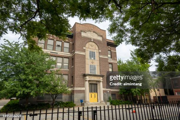 historic building of general george a mccall public school in philadelphia - public school building stock pictures, royalty-free photos & images
