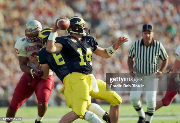 University of Michigan Quarterback Brian Griese during game action at Rose Bowl of Michigan Wolverines against Washington State Cougars, January 1,...