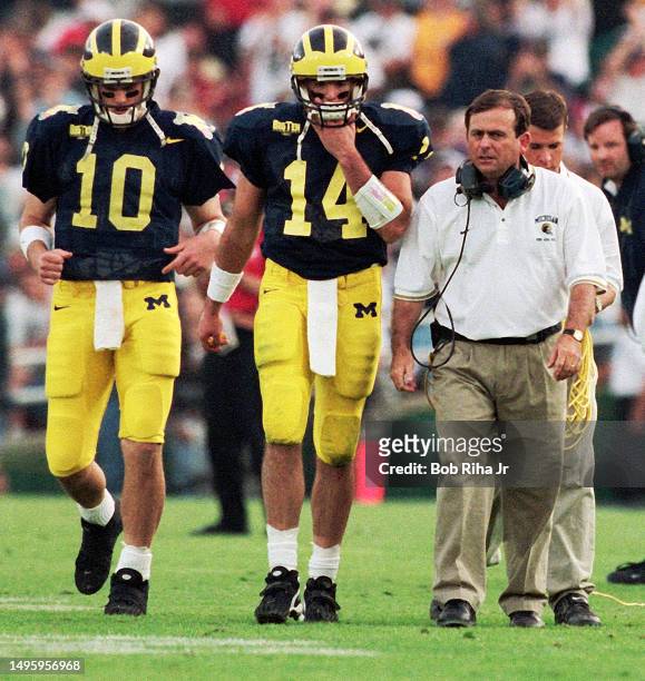 University of Michigan Quarterback Brian Griese during game action at Rose Bowl of Michigan Wolverines against Washington State Cougars, January 1,...
