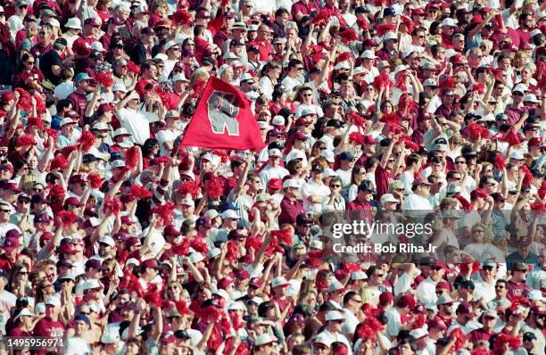 Washington State Cougars fans fill the stands at the Rose Bowl Stadium, January 1, 1998 in Pasadena, California.