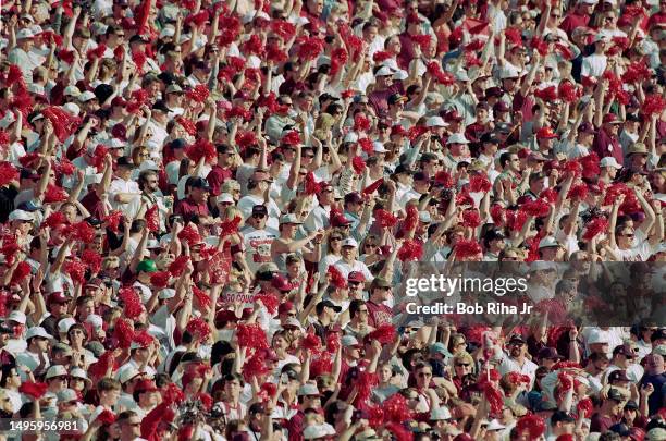 Washington State Cougars fans fill the stands at the Rose Bowl Stadium, January 1, 1998 in Pasadena, California.