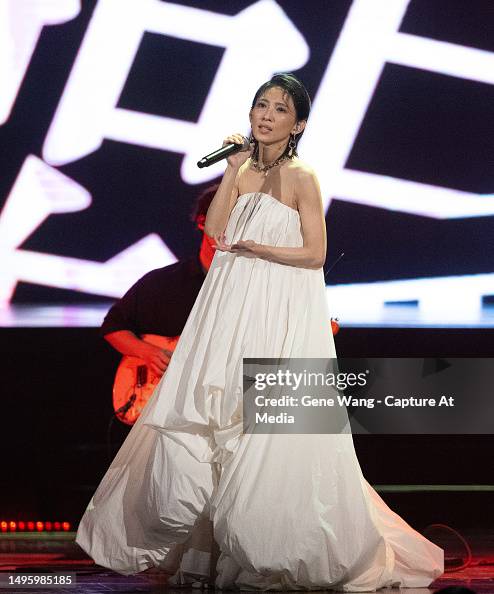 Tai Singer Singer Penny Tai performs during the 2023 Hito Music Awards at Taipei ...