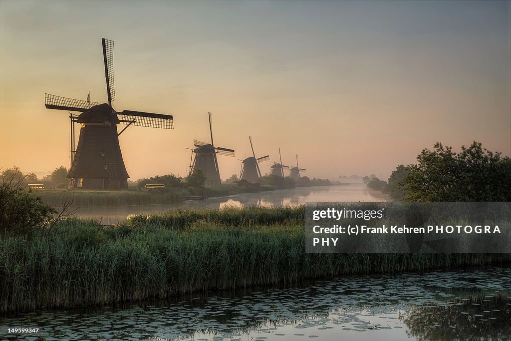 Sunrise in Kinderdijk