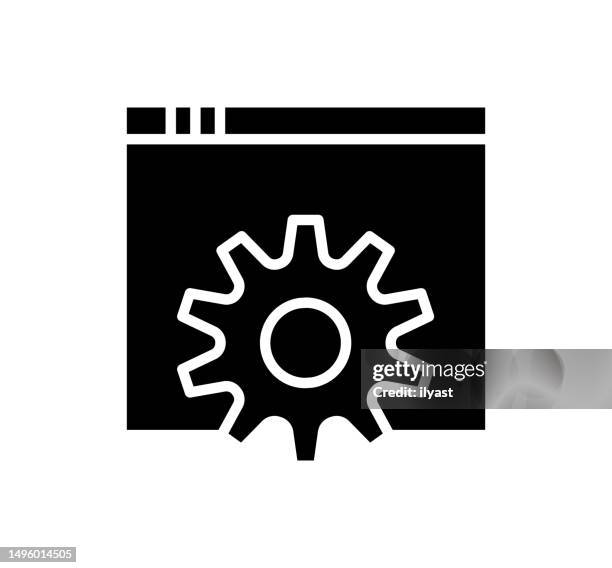 erp black filled vector icon - web designer logo stock illustrations