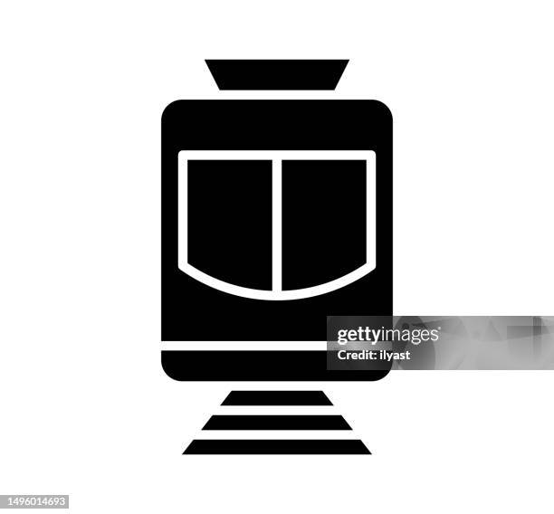 subway black filled vector icon - commuters train stock illustrations