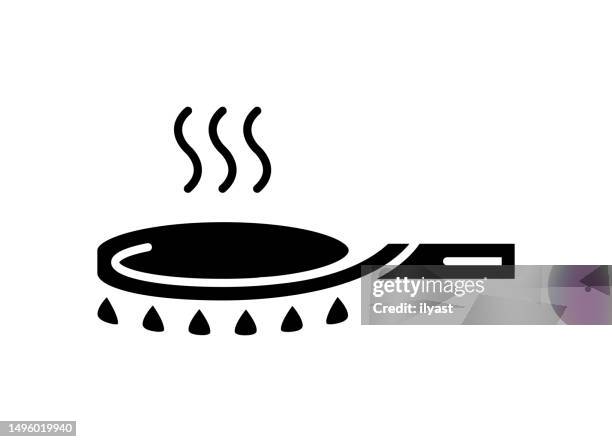 wok black filled vector icon - stove flame stock illustrations