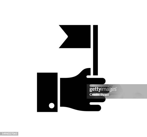 nationality black filled vector icon - surrender flag stock illustrations