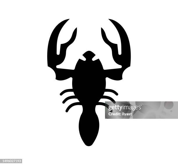 lobster black filled vector icon - shrimp with lobster sauce stock illustrations