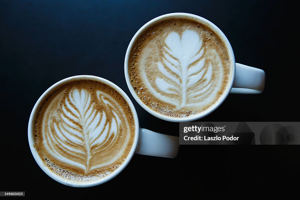 Coffee delight with latte art