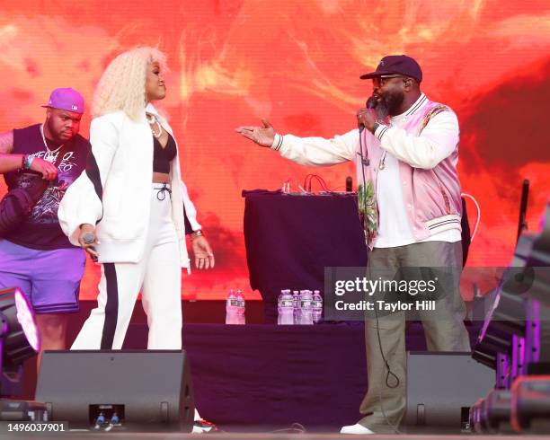 Eve and Black Thought perform during the 2023 The Roots Picnic at The Mann on June 04, 2023 in Philadelphia, Pennsylvania.