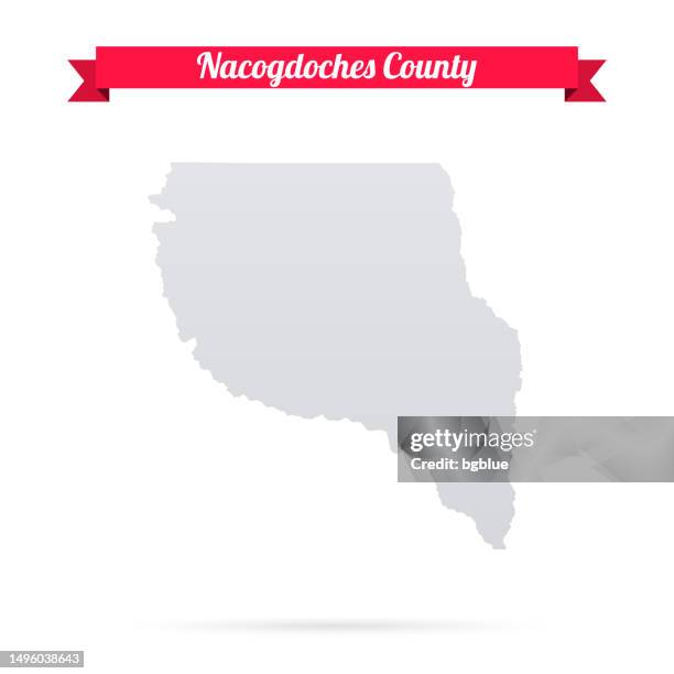 nacogdoches county, texas. map on white background with red banner - nacogdoches stock illustrations