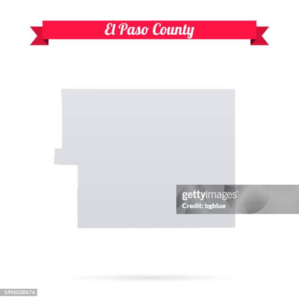el paso county, colorado. map on white background with red banner - colorado springs stock illustrations