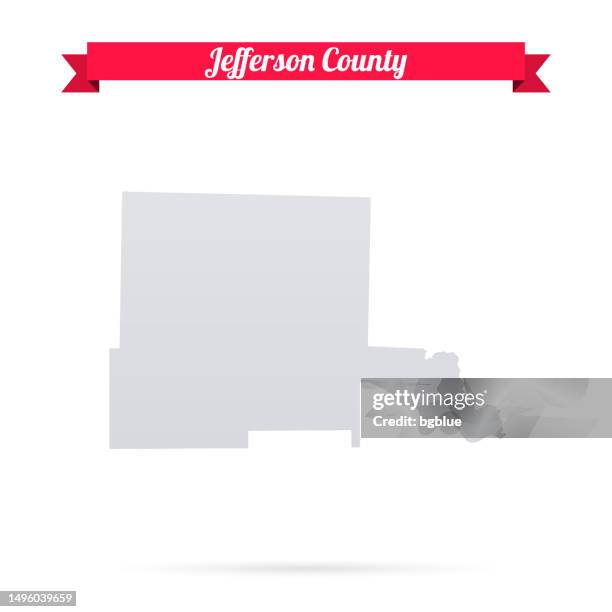 jefferson county, arkansas. map on white background with red banner - pine bluff arkansas stock illustrations