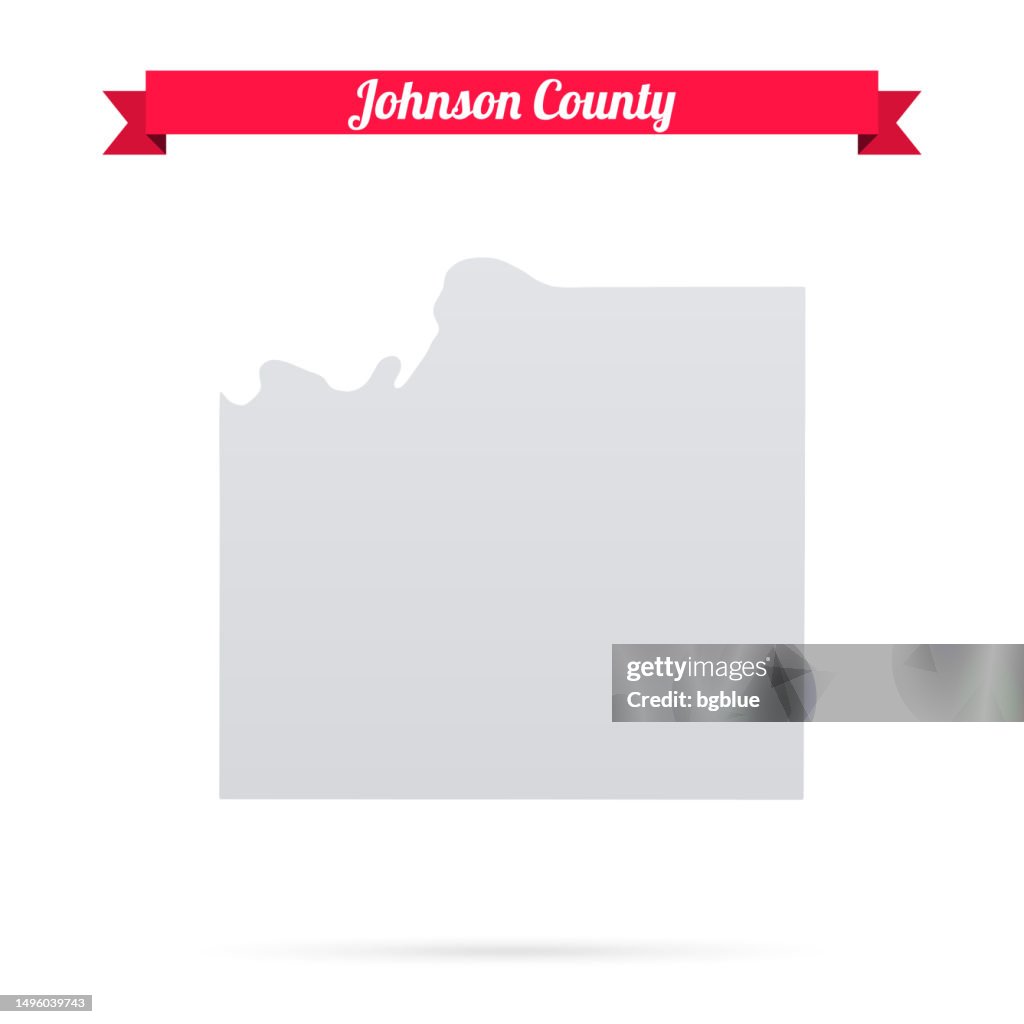 Johnson County, Kansas. Map on white background with red banner