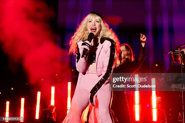 Singer Carly Rae Jepsen performs onstage during Outloud at WeHo Pride 2023 at West Hollywood Park on June 04, 2023 in West Hollywood, California.